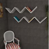 Dekorister Zig Zag Beyaz Duvar Rafı