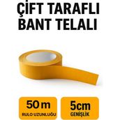 Dekoset Çift Taraflı Bant Telalı (5 Cm Genişlik- 50 Metre Uzunluk) - 5x 5000 cm