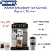 Delonghi Eletta Explor Tam Otomatik Espresso Makinesi + Xiaomi Baskül Hediye