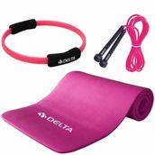 Delta 15 mm Pilates Minderi + 35 cm Pilates Çemberi + Atlama İpi