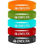 Delta 5'li Set Aerobik Bandı Pilates Egzersiz Bandı Hafif Orta Sert Kullanım Amacı Fitness - XHafif-Hafif-Orta-Sert-XSert - 50 cm
