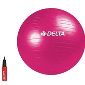 Delta Fuşya Deluxe Pilates Topu 55 cm ve Çift Yönlü Pompa Seti