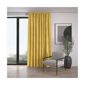 Demor Home Kadife Dokulu Ekstrafor Büzgülü Acem Lale Sarısı Tek Kanat 150x250 cm Fon Perde