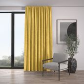 Demor Home Kadife Dokulu Ekstrafor Büzgülü Acem Lale Sarısı Tek Kanat 300x250 cm Fon Perde