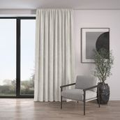 Demor Home Kadife Dokulu Ekstrafor Büzgülü Badem Ezmesi Rengi Tek Kanat 150x270 cm Fon Perde