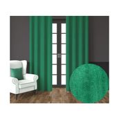 Demor Home Kadife Dokulu Ekstrafor Büzgülü Çam Yeşili Tek Kanat 300x270 cm Fon Perde