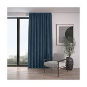 Demor Home Kadife Dokulu Ekstrafor Büzgülü Güvercin Mavisi Tek Kanat 250x260 cm Fon Perde