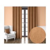 Demor Home Kadife Dokulu Ekstrafor Büzgülü Kaju Rengi Tek Kanat 100x260 cm Fon Perde