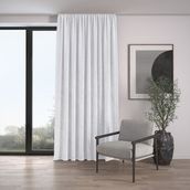 Demor Home Kadife Dokulu Ekstrafor Büzgülü Kar Beyazı Tek Kanat 150x260 cm Fon Perde