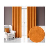 Demor Home Kadife Dokulu Ekstrafor Büzgülü Portakal Rengi Tek Kanat 100x270 cm Fon Perde