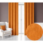 Demor Home Kadife Dokulu Ekstrafor Büzgülü Portakal Rengi Tek Kanat 150x260 cm Fon Perde