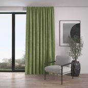 Demor Home Kadife Dokulu Ekstrafor Büzgülü Tatlı Yeşil Tek Kanat 250x250 cm Fon Perde