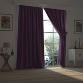 Demor Home Lavanta Rengi Yarı Mat Blackout Ekstrafor Büzgülü Tek Kanat 100x270 cm Fon Perde