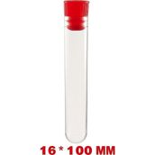 Deney Tüpü 16 x 100 mm / Plastik (50 Adet) - Dibi Yuvarlak Kapaklı