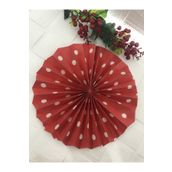 Deniz Party Store Yılbaşı Kırmızı Puanlı Karton Yelpaze Süs Dekor Süsü 30 cm 1 Adet