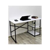 DenizAhşapDizayn Beyaz Renk Metal Çalışma Ofis Bilgisayar Laptop Masası 60x120