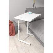 Depolife Eğim Yükseklik Ayarlı Laptop Sehpası Kahvaltı Ders Çalışma Bilgisayar Ofis Yemek Masası Metal Ayak, eğimli-beyaz-beyaz