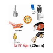 Depolife PVC PPRC Boru Kesme Makası İç ve Dış Diş Açma Aparatı 1/2" (20mm) Yiv Paso Açma Anahtarı Rayba Pafta