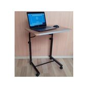 Depolife Tekerlekli Notebook Laptop Çalışma Sehpası Eğim Ve Yükseklik Ayarlı Akrobat Ders Yemek Çekyat Masası, ceviz tekerlekli