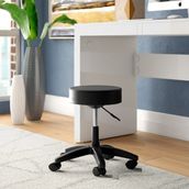 Depolife Tekerlekli Ofis Taburesi Siyah Deri Kalın Sünger ile Ergonomik Tasarım ve Konfor