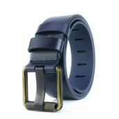 derikem Erkek %100 Hakiki Deri Sarı Borulu 4,5 Cm Kot Kemeri Kahverengi