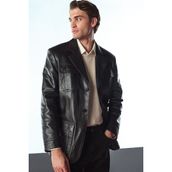 Derimod 25WGED6498AE Kane Erkek Siyah Düğmeli Blazer Deri Ceket