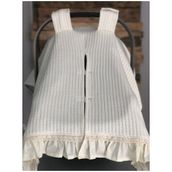 Derin Boutique Krem Örgü Pike Krem Poplin Fırfır Krem Dantelli Puset Örtüsü