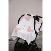 Dery Baby Teddy Pudra Souris Fermuarlı 2 Kat Müslin Puset Örtüsü - Koyu Gri - Pudra