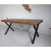 Deryawood Açık Ceviz Masif Ahşap Picea Sulamalı Yemek Masası