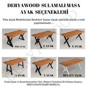 Deryawood Atair 70x140x76 cm Masif Ahşap Sulamalı Mutfak Masası