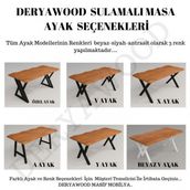 Deryawood Pinus 70x140x76 cm Masif Ahşap Sulamalı Mutfak Masası