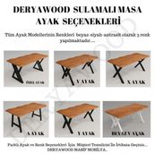 Deryawood Pinus 85x240x76 cm Masif Ahşap Sulamalı Mutfak Masası