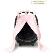 Deux Lapins %100 Pamuk Innocent Pink Müslin Kız Bebek Puset Örtüsü - Pembe - Standart