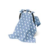 Deux Lapins %100 Pamuk Mono Lapin Royal Blue Pamuklu Müslin Puset Örtüsü - Mavi