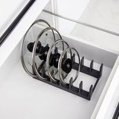 Devigo 6 Gözlü Tencere Kapağı Düzenleyici Organizer 28,2x15,1x9,1 cm Mutfak Gereçleri için