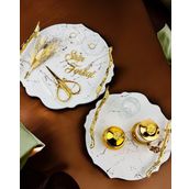 Devotiony Felsefesiyle Gold Polyester Söz ve Nişan Tepsisi gold