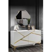 Diamond Şifonyer Ve Ayna, Krem Gold, 3 Çekmeceli