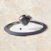 Diamond Silikon Kenarlı 26 Cm Cam Tencere Kapak Ve Elmas Model Te
