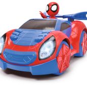 Dickie Spidey Web Racer Uzaktan Kumandalı Araç: 1:18 Ölçek 2.4 GHz Tam Yön Kontrollü Işıklı RC Araba - Orijinal Marvel Lisanslı Figürlü USB Şarjlı Erkek Çocuk Aksiyon Ve Macera Oyun Seti