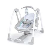 Die Grup Ingenuity Convertme 2'si 1 Arada Kompakt Taşınabilir Bebek Salıncağı ve Bebek Koltuğu, Akülü Titreşimler, Otomatik Sallanma, Doğa Sesleri - 9 Kg'a Kadar - Altın
