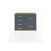 Dienni Arges Şifonyer 6 Çekmeceli 88X30x80 Antrasit-Çam/Antrasit