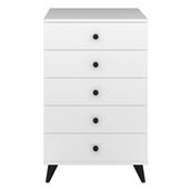Dienni Simple Şifonyer 5 Çekmeceli Beyaz 60X44X96 Modern Tasarım ve Malzeme Özellikleriyle