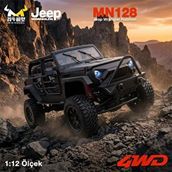 Digerui Mn Model Mn128 1/12 Jeep Wrangler Rubicon 4wd Rc Model Crawler Offroad Truck Uzaktan Kumandalı Araba Rtr Siyah+dahili Işık Seti Mn