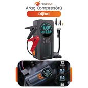 Dijital Araç Lastik Şişirme Kompresörü 150 Psı Taşınabilir Hava Pompası Led Ekran