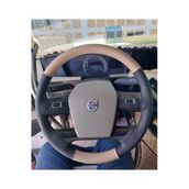 Dikişli Deri Direksiyon Kılıfı Siyah/Bej Deri Siyah Dikişli Volvo Tır Kamyon İçin