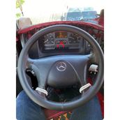 Dikişli Direksiyon Kılıfı Damarlı Deri Kırmızı Dikişli Mercedes 2640 Için