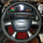 Dikişli Direksiyon Kılıfı İthal Siyah Deri Siyah Dikişli Ford Kamyon İçin