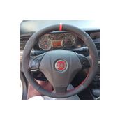 DİKİŞLİ DİREKSİYON KILIFI KARBON DERİ NUBUK DERİ KIRMIZI YÜZÜK KIRMIZI DİKİŞLİ FIAT LİNEA İÇİN KNKYKD1FLNA05001