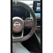 Dikişli Direksiyon Kılıfı Karbon/Nubuk Gri Yüzük/Dikiş Nissan Juke