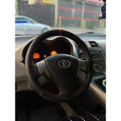Dikişli Direksiyon Kılıfı Noktalı Deri Nubuk Deri Kırmızı Yüzük / Dikişli Toyota Auris İçin